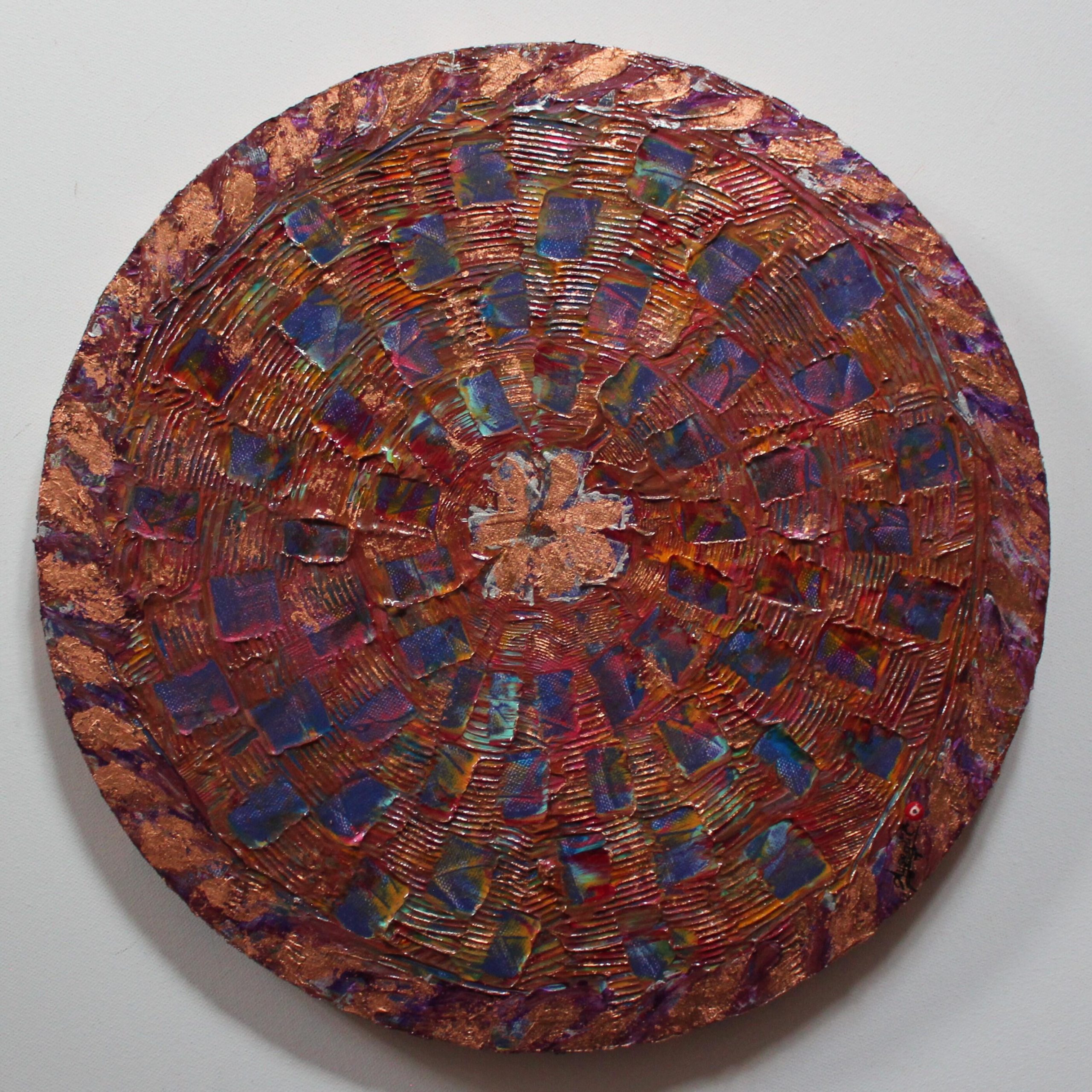 Aysegul Tekun: Power of Copper - Abstract Acrylic Painting / Mixed Media