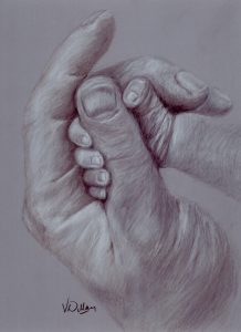 Vivien Willacy: Daddy's Girl - coloured pencil drawing