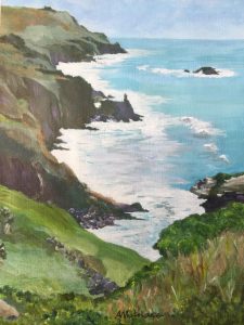 Abingdon Artists: Andrea Whitehouse - On Bolberry Down - Acrylic 21 x 29cm £80
