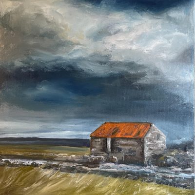 Red Roof, oil on deep canvas, 30 x 30 cms